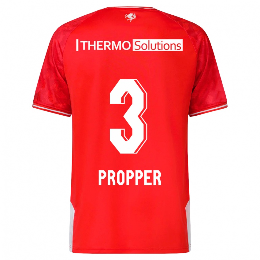 Børn Robin Pröpper #3 Rød Hjemmebane Spillertrøjer 2023/24 Trøje T-Shirt