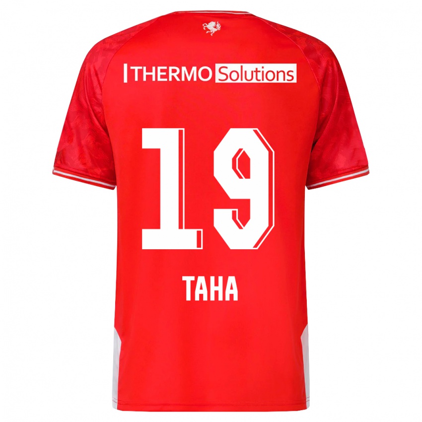 Børn Younes Taha #19 Rød Hjemmebane Spillertrøjer 2023/24 Trøje T-Shirt