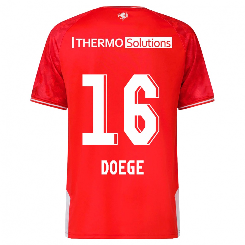 Børn Leonie Doege #16 Rød Hjemmebane Spillertrøjer 2023/24 Trøje T-Shirt