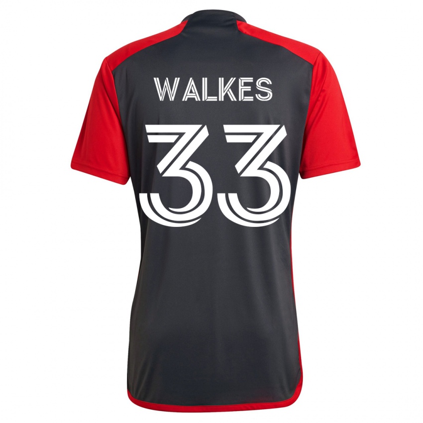 Børn Reshaun Walkes #33 Grå Hjemmebane Spillertrøjer 2023/24 Trøje T-Shirt