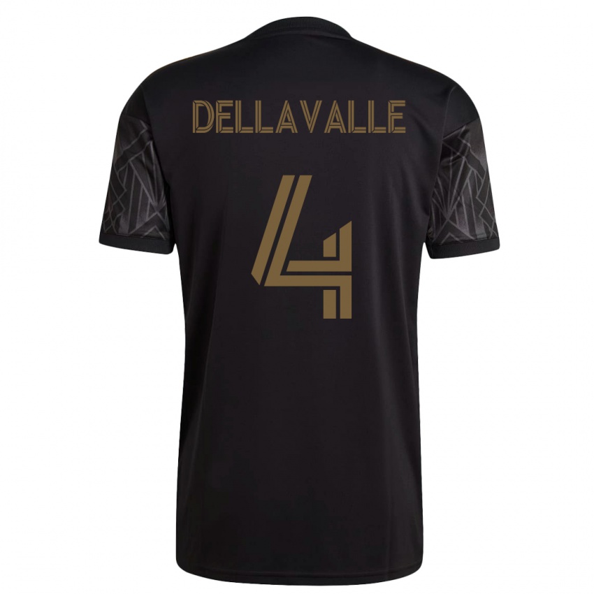 Børn Lorenzo Dellavalle #4 Sort Hjemmebane Spillertrøjer 2023/24 Trøje T-Shirt