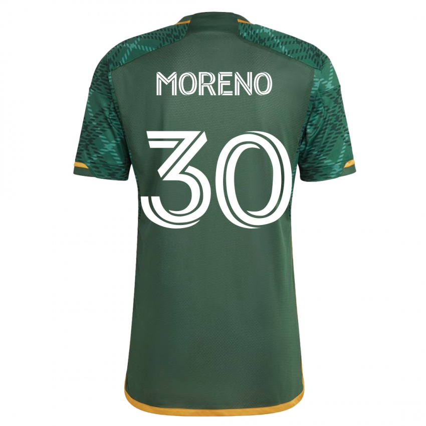 Børn Santiago Moreno #30 Grøn Hjemmebane Spillertrøjer 2023/24 Trøje T-Shirt