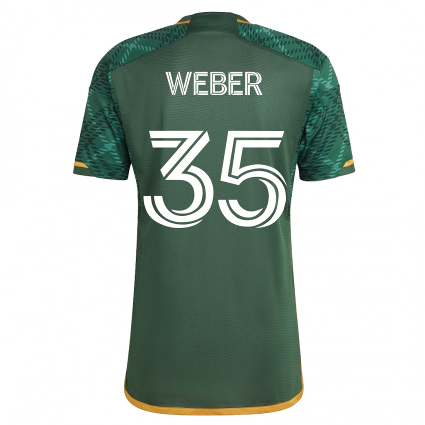 Børn Tristan Weber #35 Grøn Hjemmebane Spillertrøjer 2023/24 Trøje T-Shirt