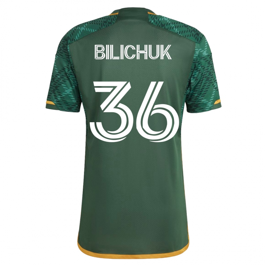 Børn Ryan Bilichuk #36 Grøn Hjemmebane Spillertrøjer 2023/24 Trøje T-Shirt