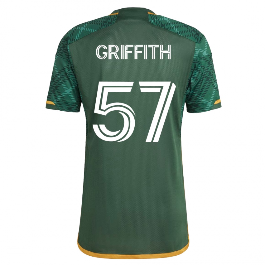 Børn Víctor Griffith #57 Grøn Hjemmebane Spillertrøjer 2023/24 Trøje T-Shirt