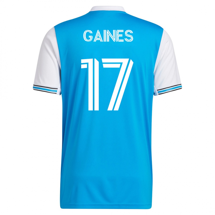 Børn Mckinze Gaines #17 Blå Hjemmebane Spillertrøjer 2023/24 Trøje T-Shirt