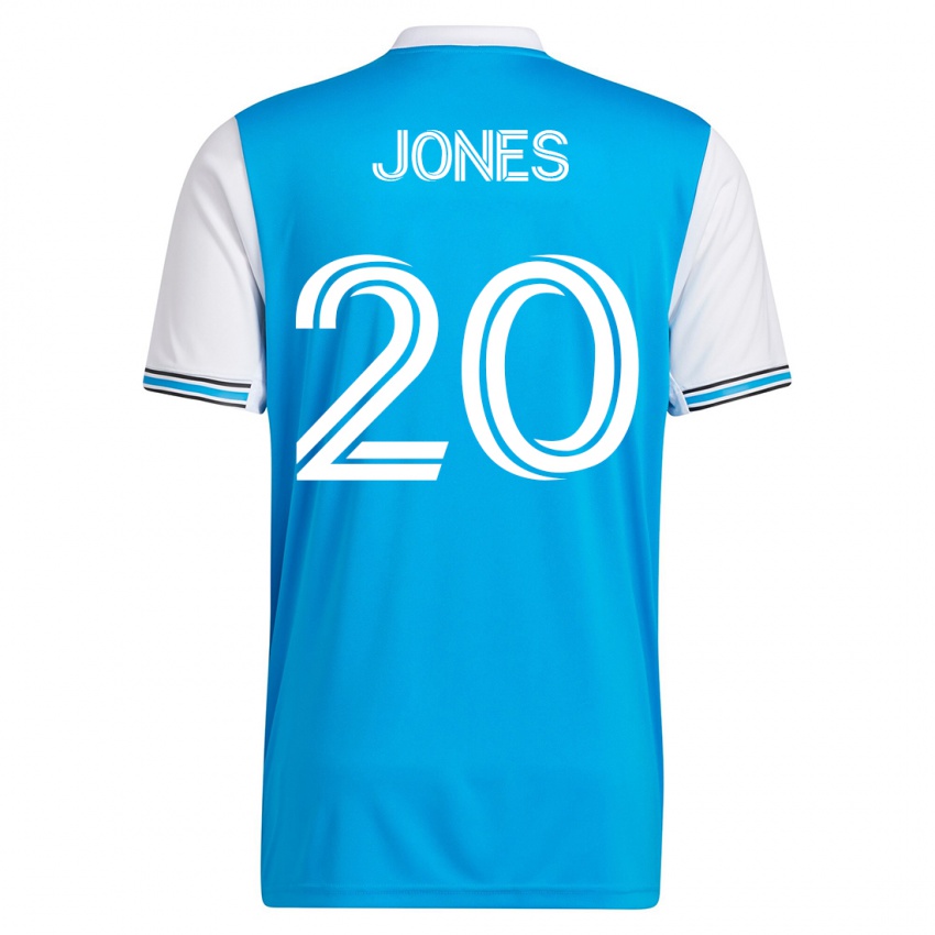 Børn Derrick Jones #20 Blå Hjemmebane Spillertrøjer 2023/24 Trøje T-Shirt