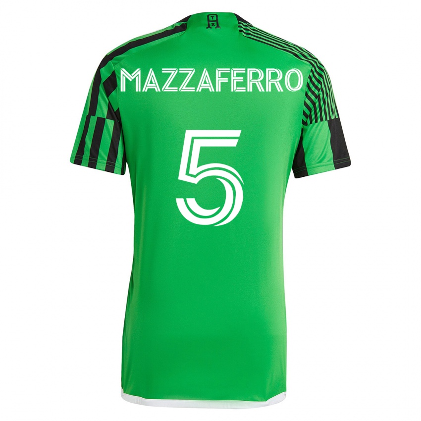 Børn Salvatore Mazzaferro #5 Grøn Sort Hjemmebane Spillertrøjer 2023/24 Trøje T-Shirt