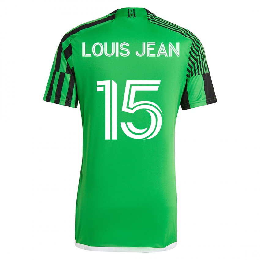 Børn Steeve Louis-Jean #15 Grøn Sort Hjemmebane Spillertrøjer 2023/24 Trøje T-Shirt