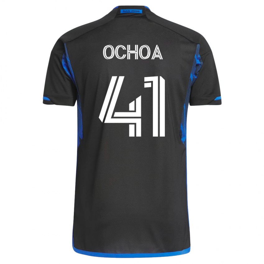 Børn Emmanuel Ochoa #41 Blå Sort Hjemmebane Spillertrøjer 2023/24 Trøje T-Shirt