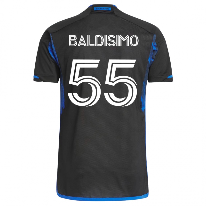 Børn Michael Baldisimo #55 Blå Sort Hjemmebane Spillertrøjer 2023/24 Trøje T-Shirt