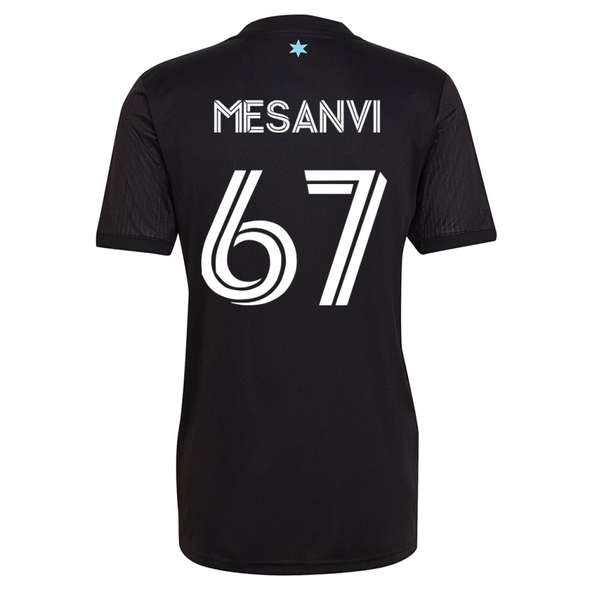 Børn Loïc Mesanvi #67 Sort Hjemmebane Spillertrøjer 2023/24 Trøje T-Shirt