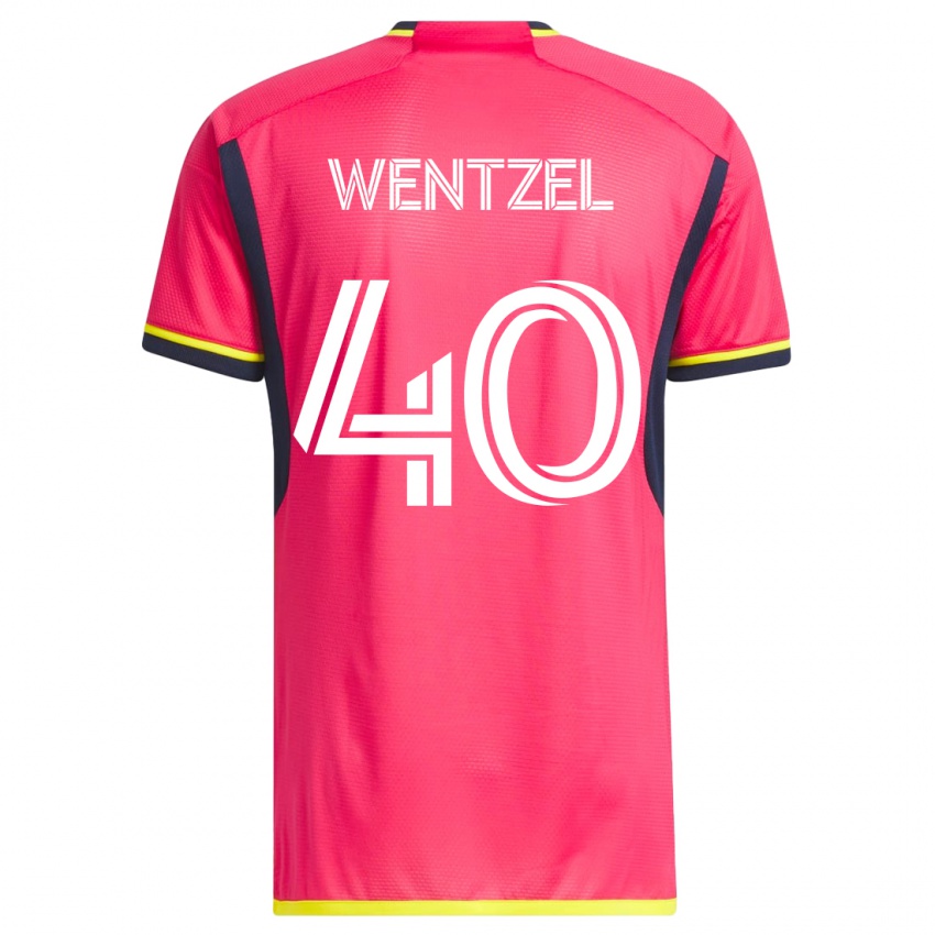Børn Michael Wentzel #40 Lyserød Hjemmebane Spillertrøjer 2023/24 Trøje T-Shirt
