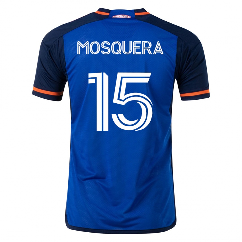 Børn Yerson Mosquera #15 Blå Hjemmebane Spillertrøjer 2023/24 Trøje T-Shirt