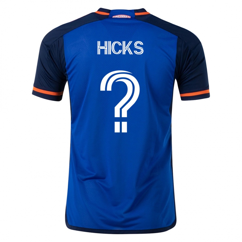 Børn Elijah Hicks #0 Blå Hjemmebane Spillertrøjer 2023/24 Trøje T-Shirt