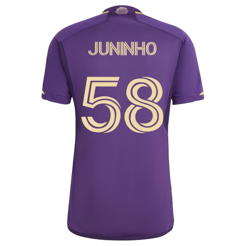 Børn Juninho #58 Viol Hjemmebane Spillertrøjer 2023/24 Trøje T-Shirt