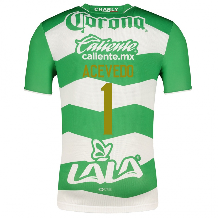 Børn Carlos Acevedo #1 Grøn Hjemmebane Spillertrøjer 2023/24 Trøje T-Shirt