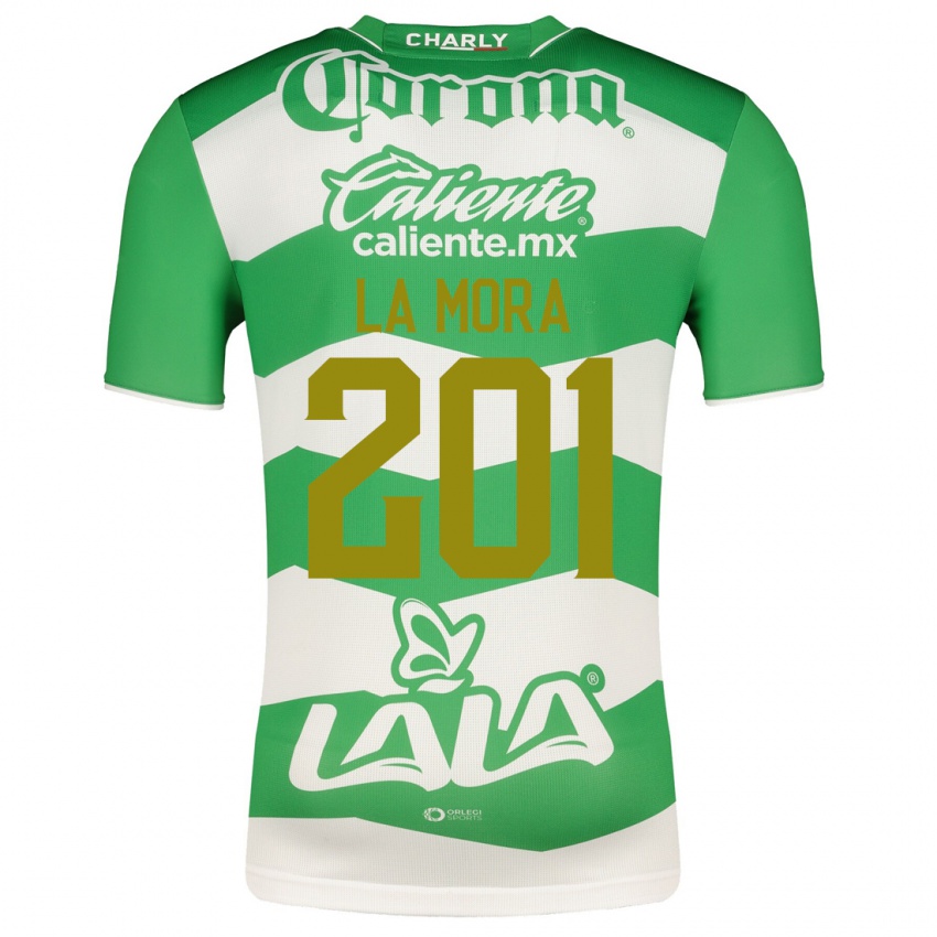 Børn Luis De La Mora #201 Grøn Hjemmebane Spillertrøjer 2023/24 Trøje T-Shirt