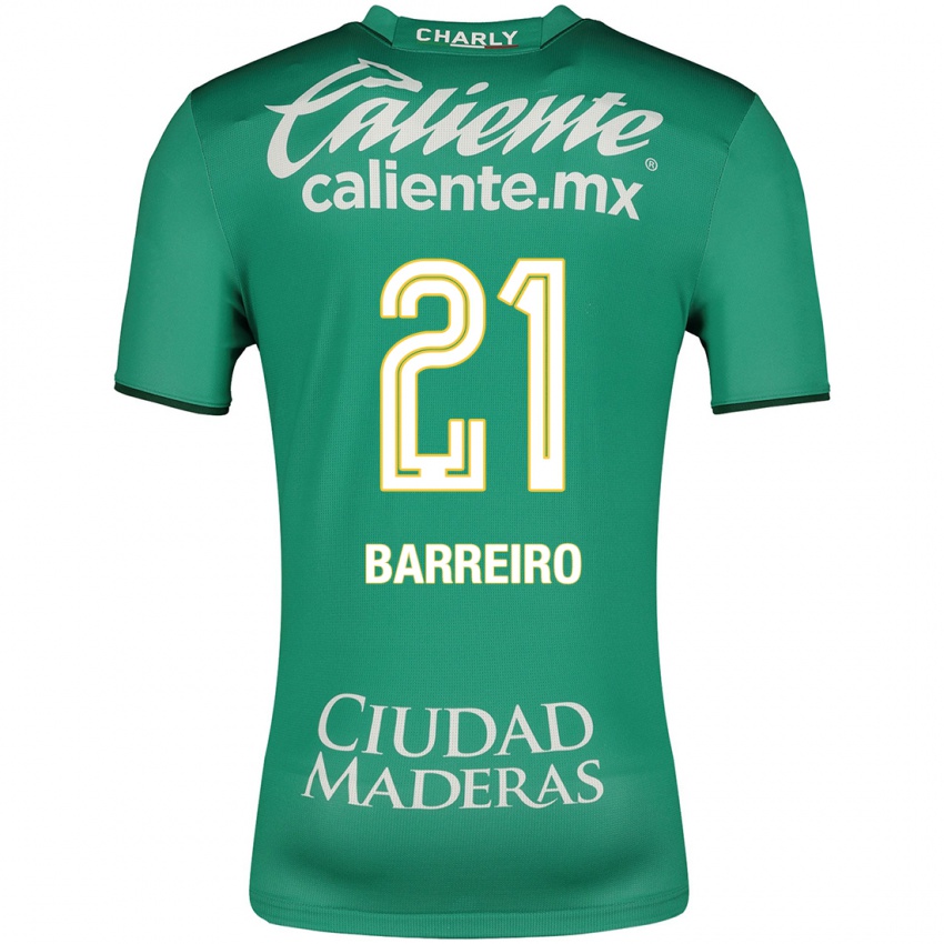 Børn Stiven Barreiro #21 Grøn Hjemmebane Spillertrøjer 2023/24 Trøje T-Shirt
