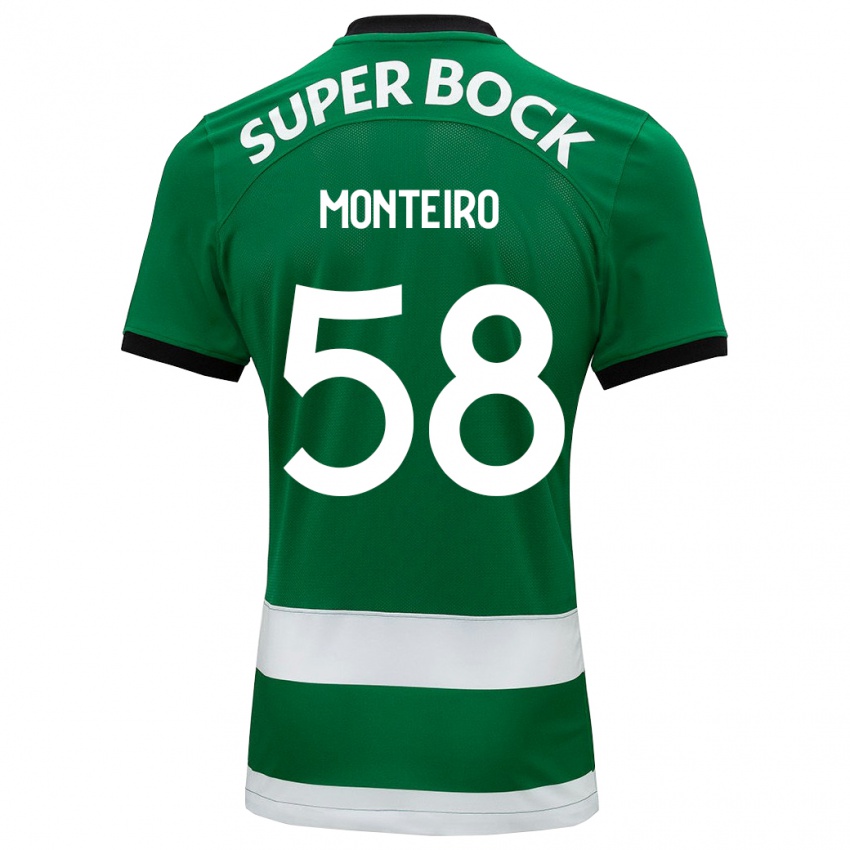 Børn David Monteiro #58 Grøn Hjemmebane Spillertrøjer 2023/24 Trøje T-Shirt
