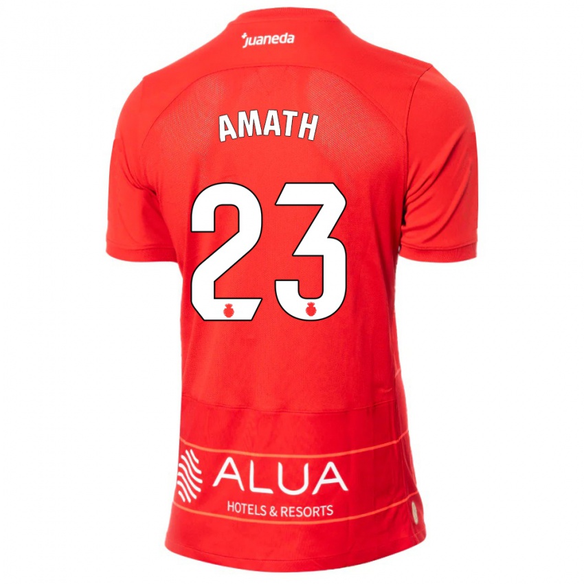 Børn Amath Ndiaye #23 Rød Hjemmebane Spillertrøjer 2023/24 Trøje T-Shirt