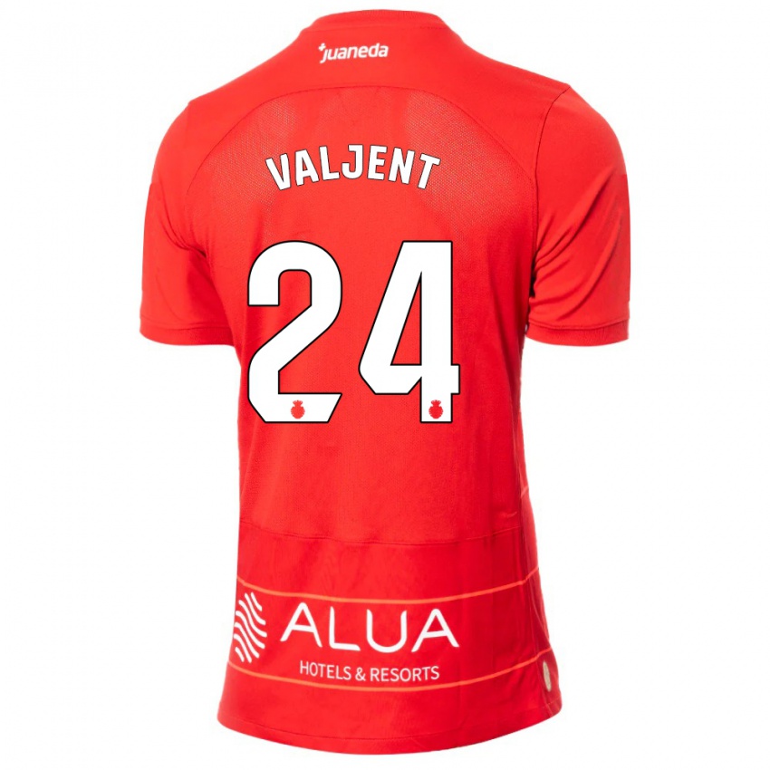 Børn Martin Valjent #24 Rød Hjemmebane Spillertrøjer 2023/24 Trøje T-Shirt