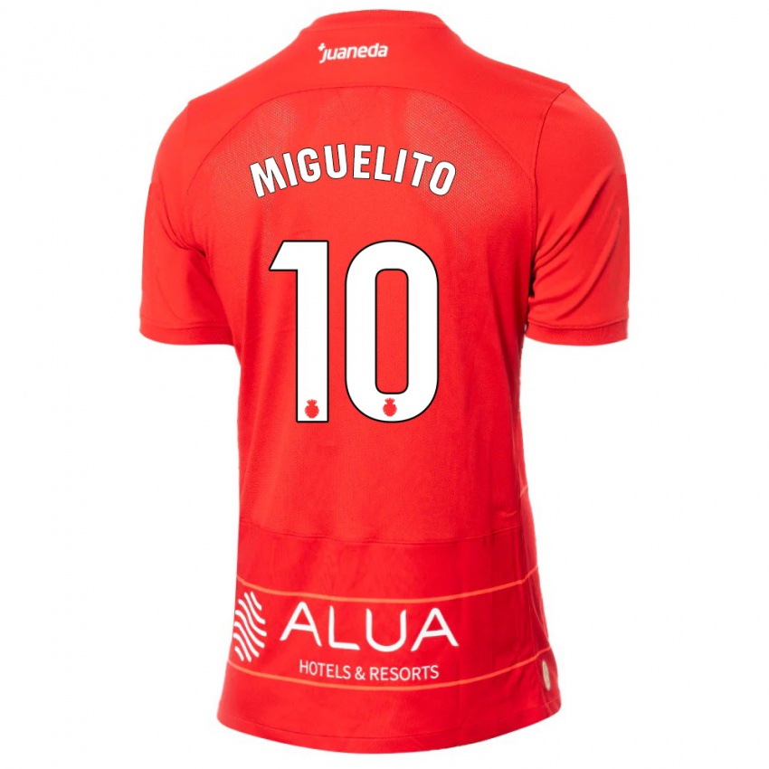 Børn Miguelito #10 Rød Hjemmebane Spillertrøjer 2023/24 Trøje T-Shirt
