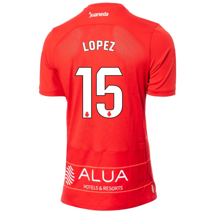 Børn Marc López #15 Rød Hjemmebane Spillertrøjer 2023/24 Trøje T-Shirt