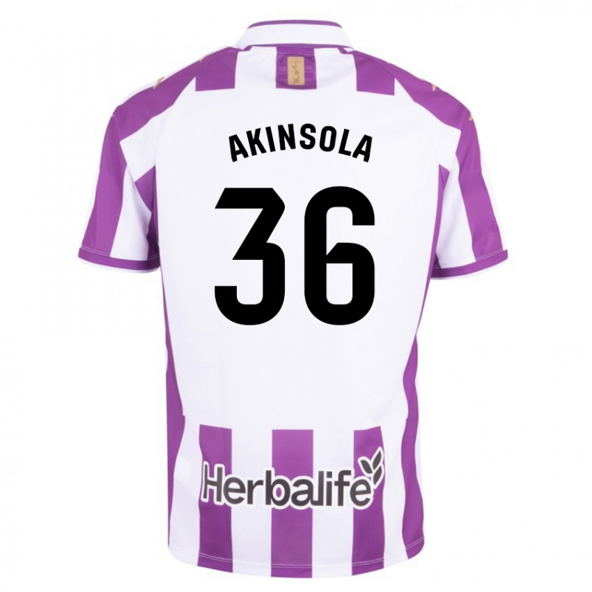 Børn Tunde Akinsola #36 Lilla Hjemmebane Spillertrøjer 2023/24 Trøje T-Shirt