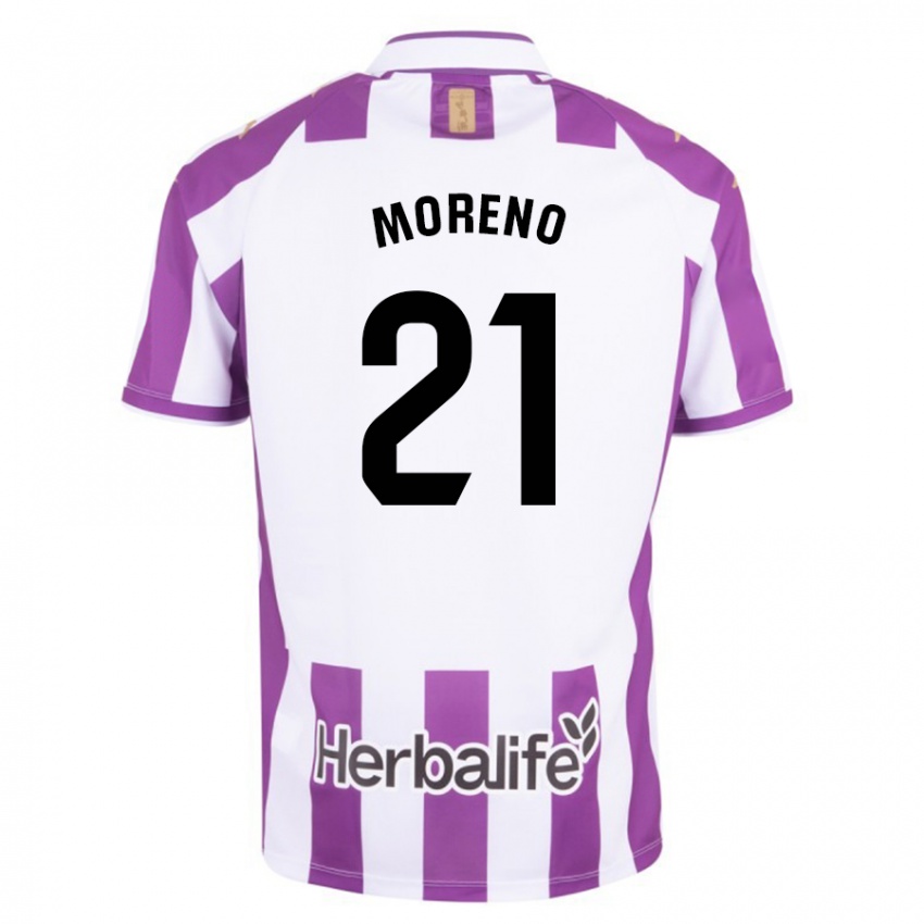 Børn Xavi Moreno #21 Lilla Hjemmebane Spillertrøjer 2023/24 Trøje T-Shirt