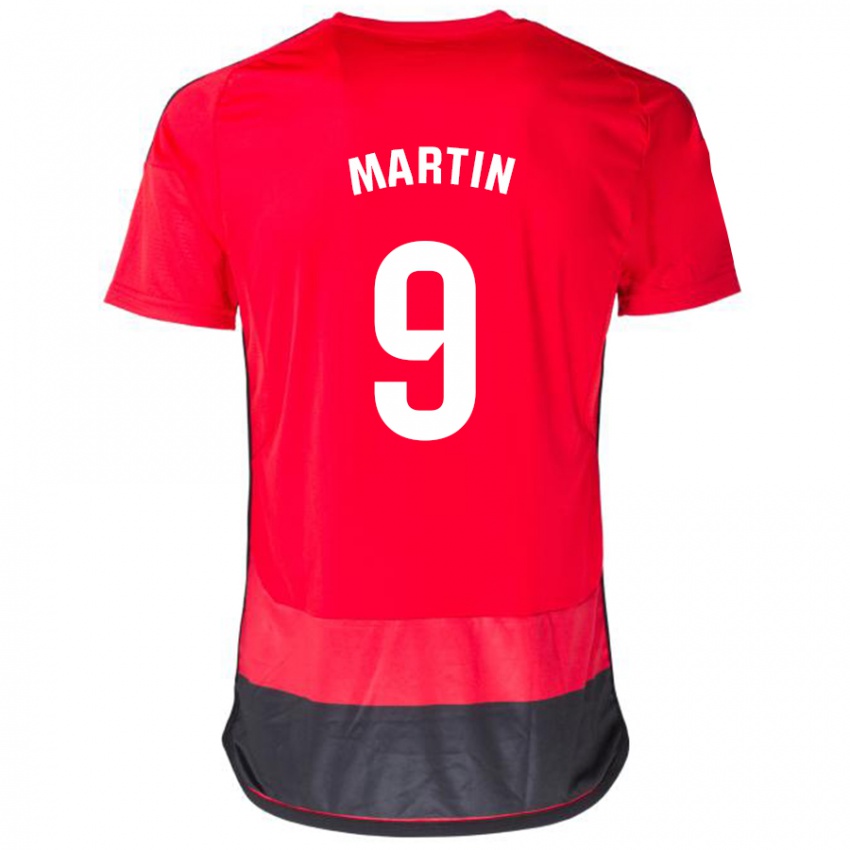 Børn Carlos Martin #9 Rød Sort Hjemmebane Spillertrøjer 2023/24 Trøje T-Shirt