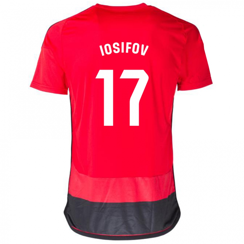 Børn Nikita Iosifov #17 Rød Sort Hjemmebane Spillertrøjer 2023/24 Trøje T-Shirt