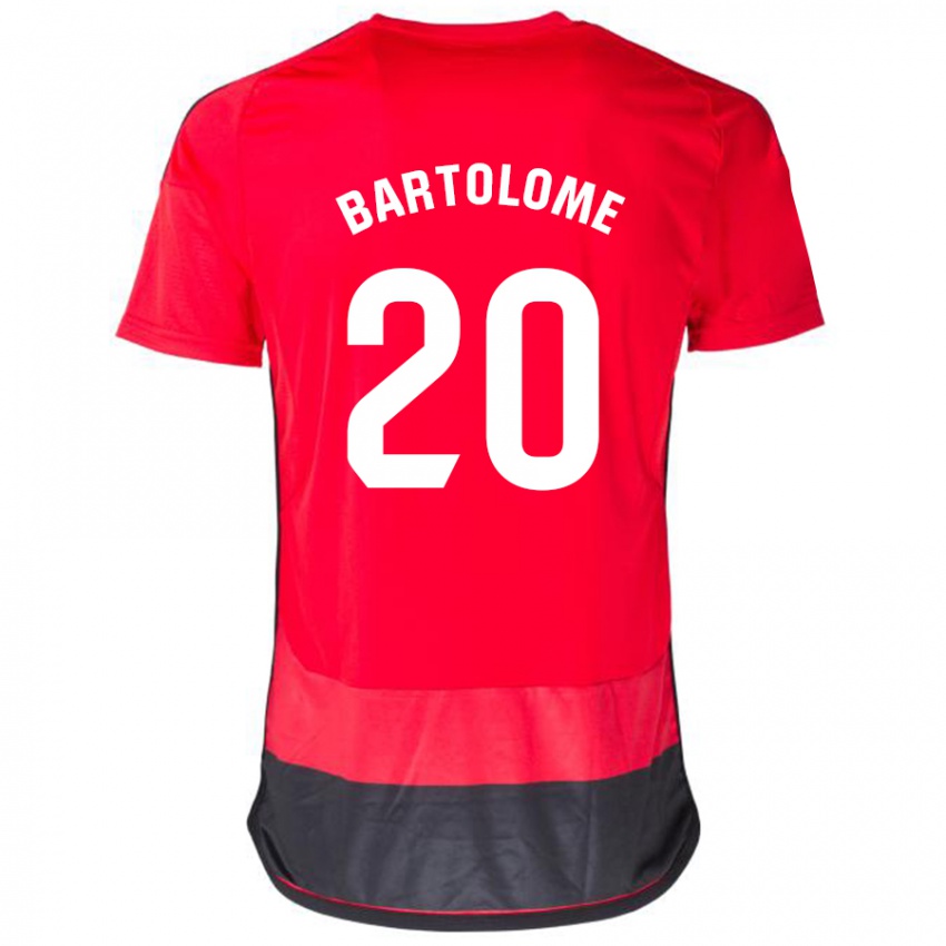 Børn Diego Bartolomé #20 Rød Sort Hjemmebane Spillertrøjer 2023/24 Trøje T-Shirt