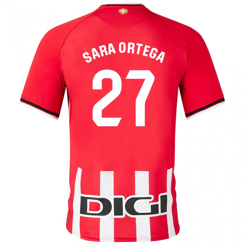 Børn Sara Ortega Ruiz #27 Rød Hjemmebane Spillertrøjer 2023/24 Trøje T-Shirt