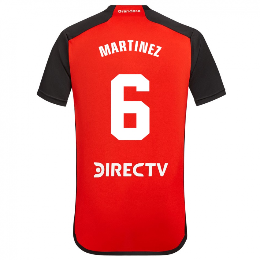 Børn David Martinez #6 Rød Udebane Spillertrøjer 2023/24 Trøje T-Shirt