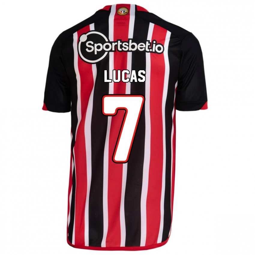 Børn Lucas Moura #7 Blå Rød Udebane Spillertrøjer 2023/24 Trøje T-Shirt