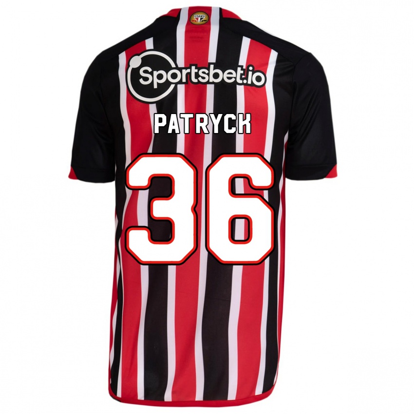 Børn Patryck #36 Blå Rød Udebane Spillertrøjer 2023/24 Trøje T-Shirt