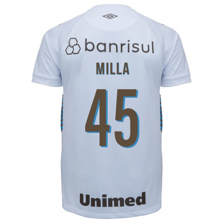Børn Lucas Milla #45 Hvid Udebane Spillertrøjer 2023/24 Trøje T-Shirt