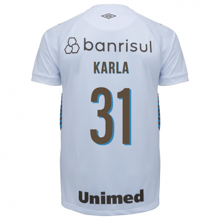 Børn Emmily Karla #31 Hvid Udebane Spillertrøjer 2023/24 Trøje T-Shirt