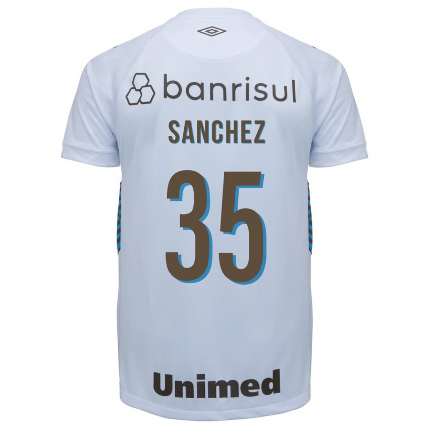 Børn Lari Sanchez #35 Hvid Udebane Spillertrøjer 2023/24 Trøje T-Shirt