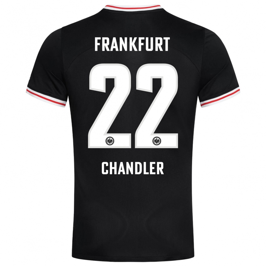 Børn Timothy Chandler #22 Sort Udebane Spillertrøjer 2023/24 Trøje T-Shirt