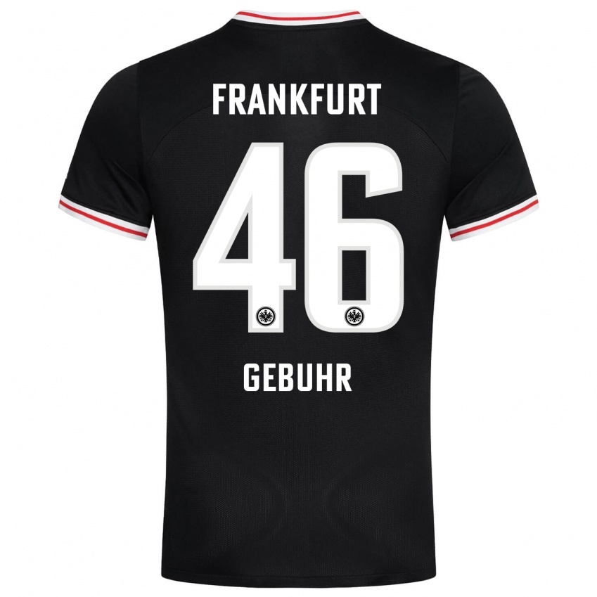 Børn Dario Gebuhr #46 Sort Udebane Spillertrøjer 2023/24 Trøje T-Shirt