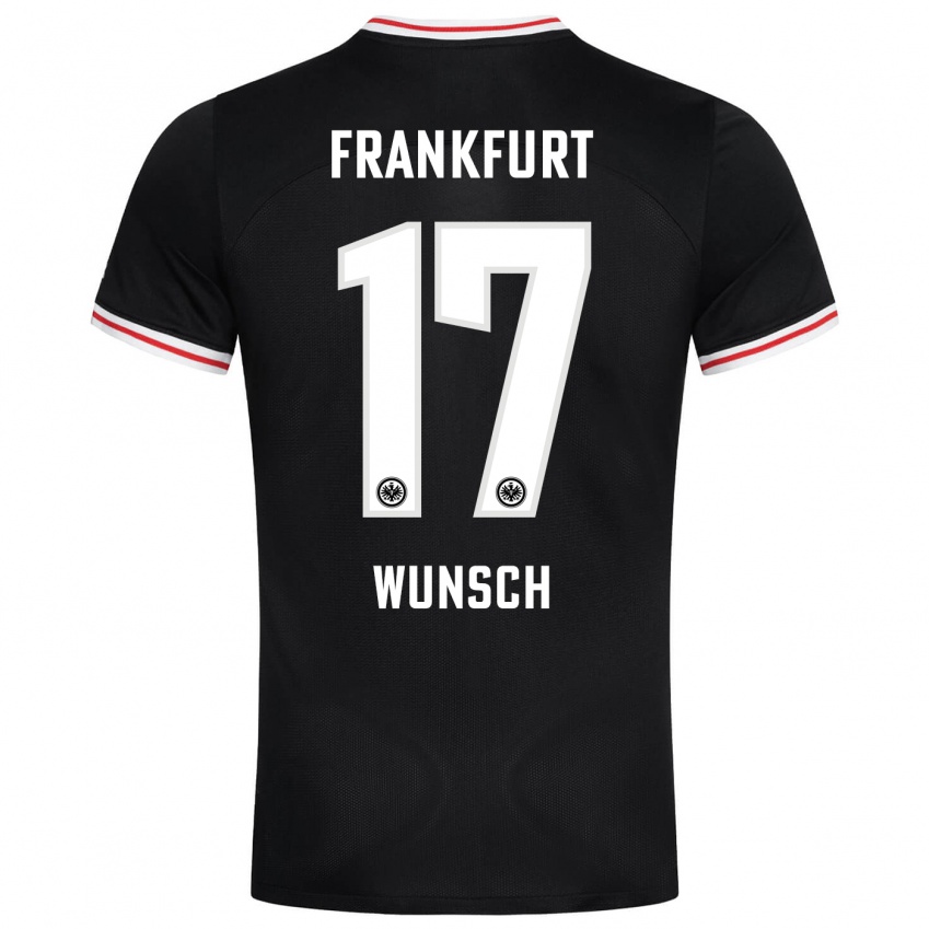 Børn Paul Wünsch #17 Sort Udebane Spillertrøjer 2023/24 Trøje T-Shirt