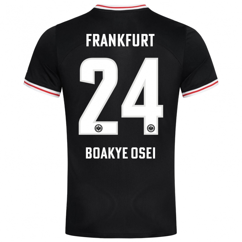 Børn Derek Boakye-Osei #24 Sort Udebane Spillertrøjer 2023/24 Trøje T-Shirt