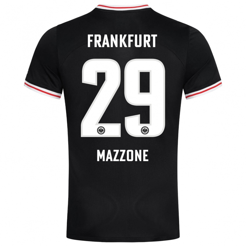 Børn Matteo Mazzone #29 Sort Udebane Spillertrøjer 2023/24 Trøje T-Shirt