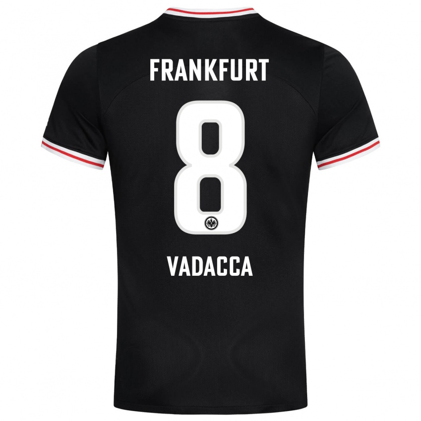 Børn Gianni Vadacca #8 Sort Udebane Spillertrøjer 2023/24 Trøje T-Shirt