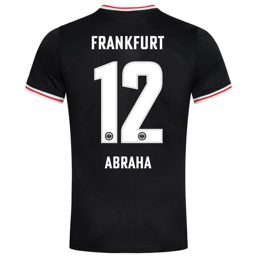 Børn Natnael Abraha #12 Sort Udebane Spillertrøjer 2023/24 Trøje T-Shirt