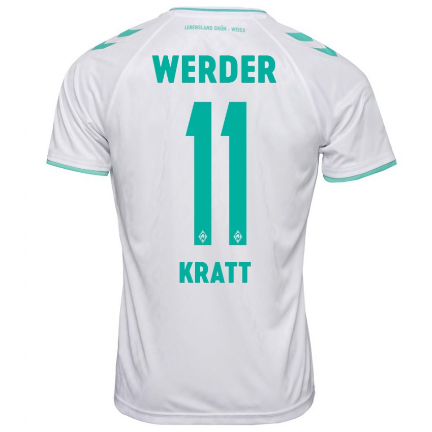 Børn Ronan Kratt #11 Hvid Udebane Spillertrøjer 2023/24 Trøje T-Shirt