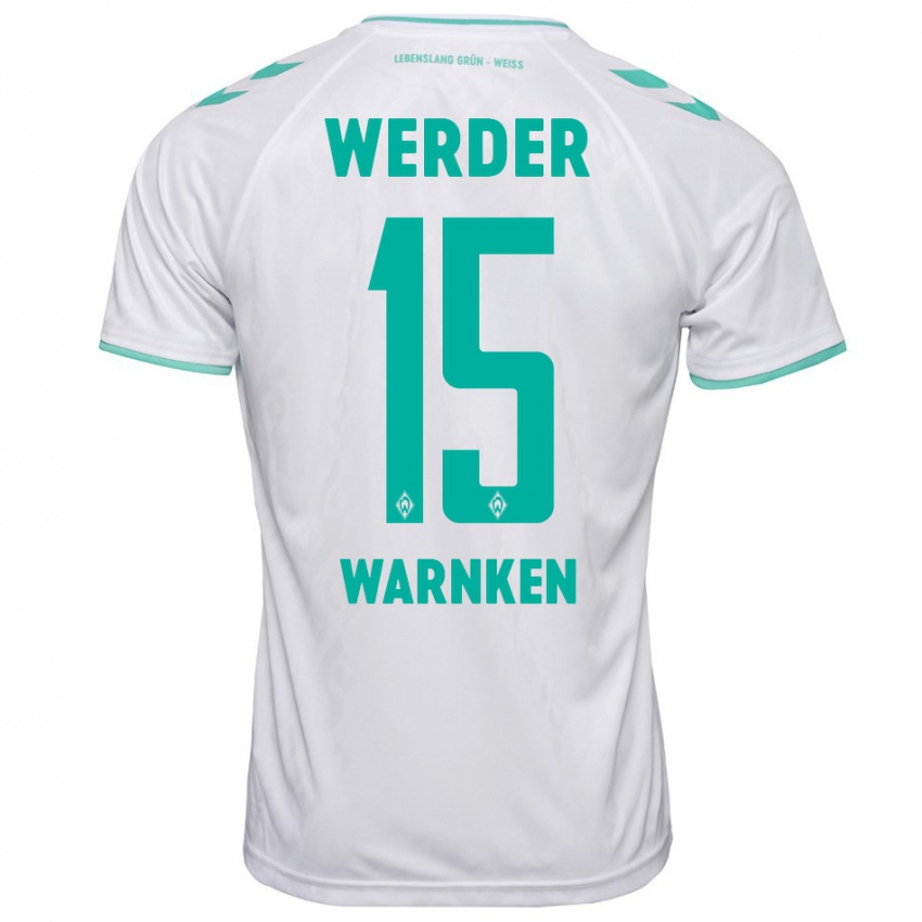 Børn Jannes Warnken #15 Hvid Udebane Spillertrøjer 2023/24 Trøje T-Shirt