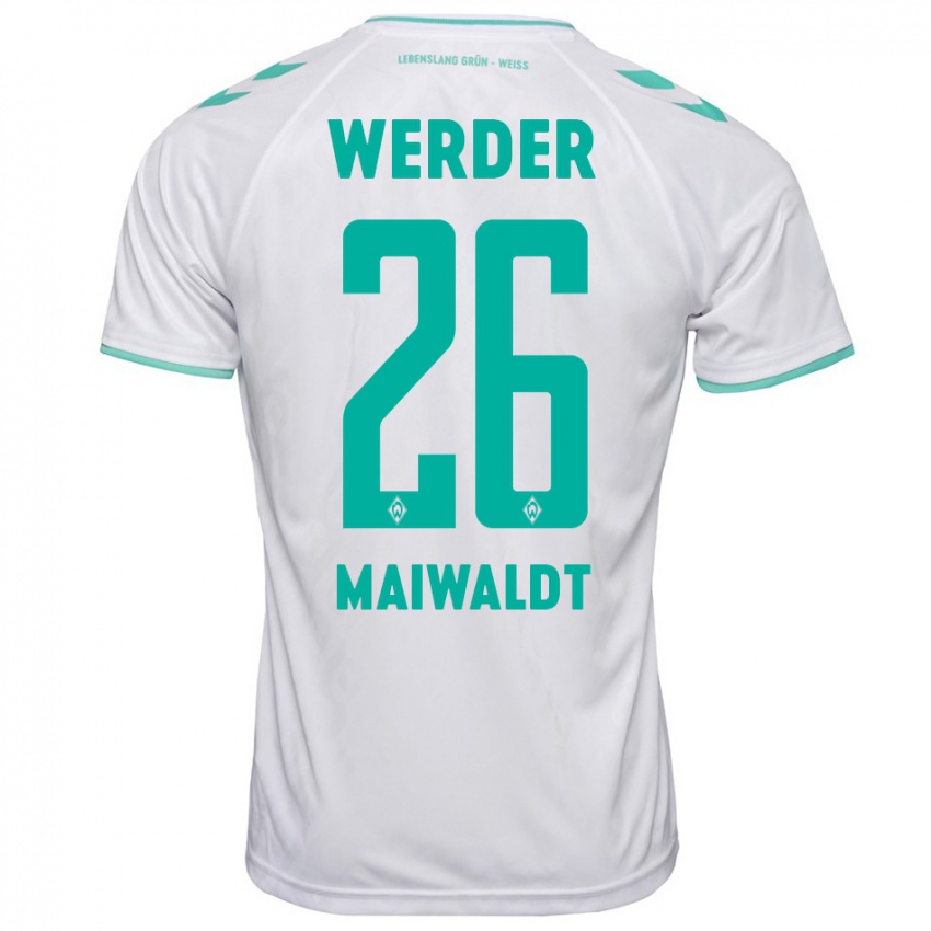 Børn Julius Maiwaldt #26 Hvid Udebane Spillertrøjer 2023/24 Trøje T-Shirt